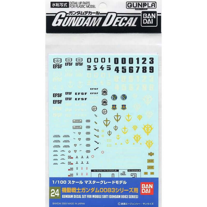 GUNDAM - DECAL 24 MG Multi 0083 | BANDAI